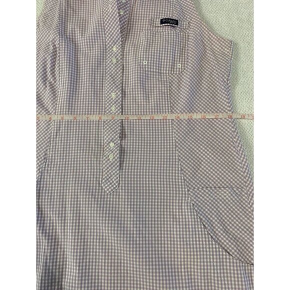 Columbia PFG Dress Large Sleeveless Super Bonehead Lilac Purple Plaid Gorpcore - Picture 4 of 16